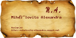 Mihálovits Alexandra névjegykártya