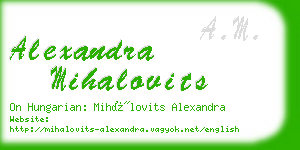 alexandra mihalovits business card